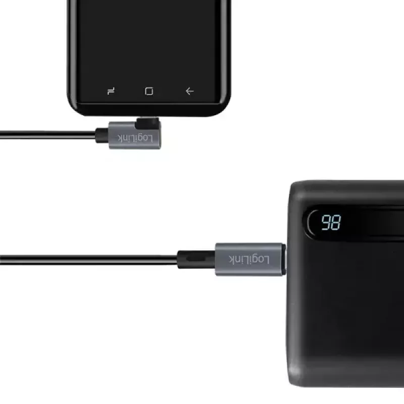 Kabel USB LogiLink CU0183 2m USB C Czarny Srebrny USB 2.0