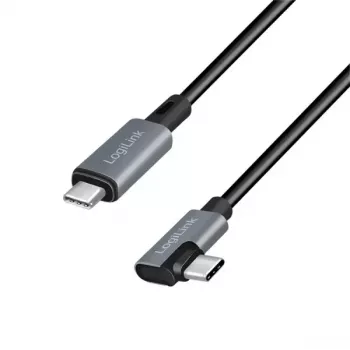 Kabel USB LogiLink CU0183 2m USB C Czarny Srebrny USB 2.0