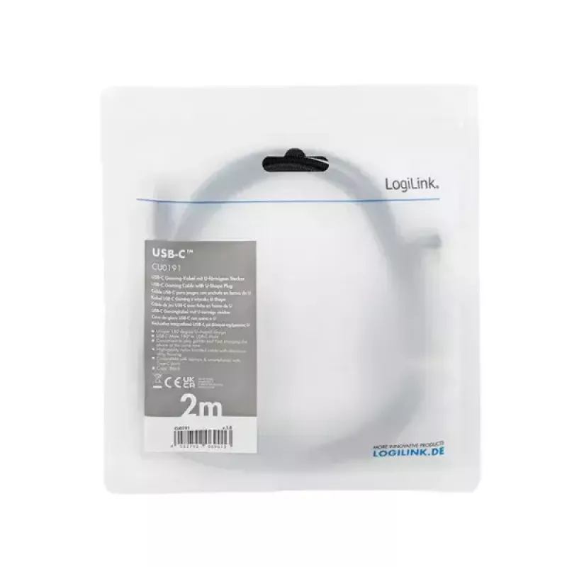 LogiLink CU0191 kabel USB 2.0 2 m USB-C czarny