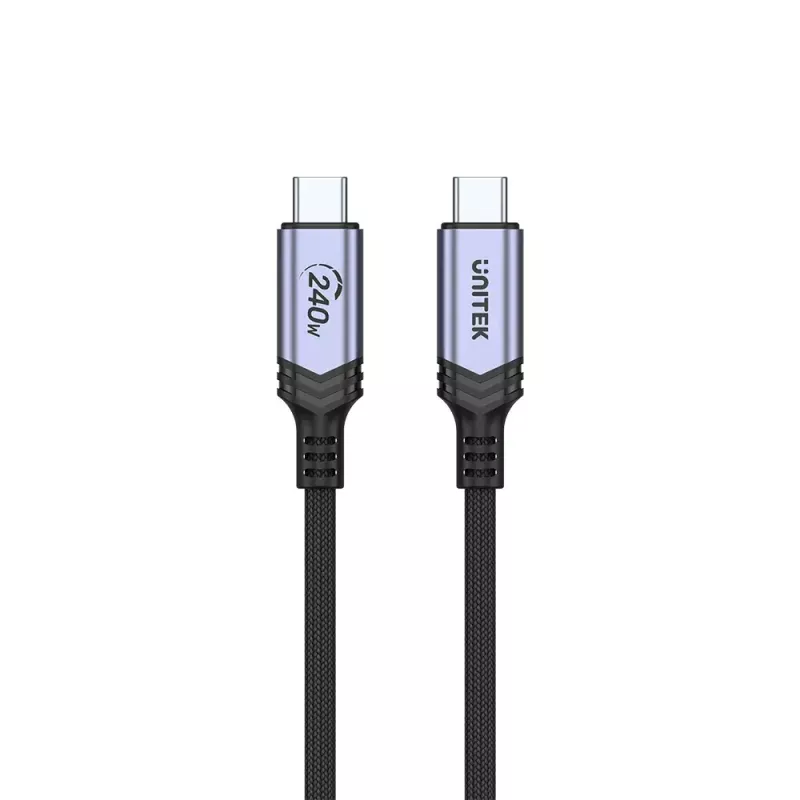 Kabel USB-C na USB-C Unitek C14110GY-2M USB 3.2 Gen 1, 2 m, 5 A, 240 W, czarny
