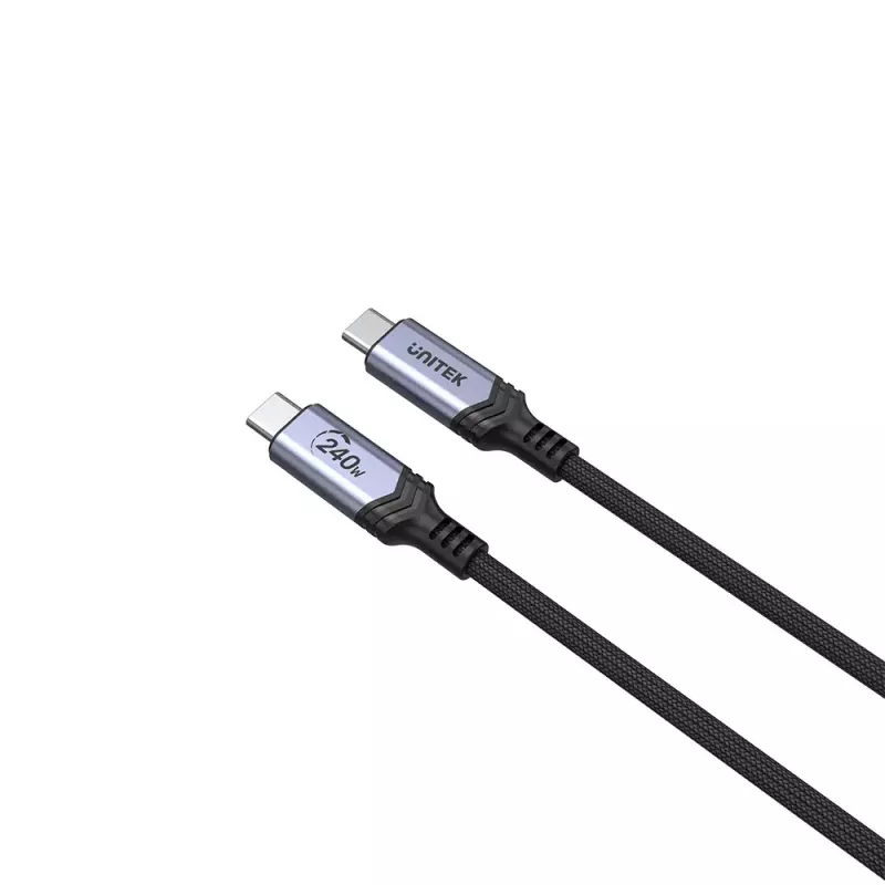 Kabel USB-C na USB-C Unitek C14110GY-2M USB 3.2 Gen 1, 2 m, 5 A, 240 W, czarny