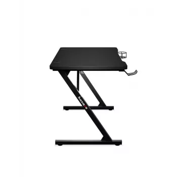 Prosty stół gamingowy Huzaro Hero 1.8 Czarny — blat MDF 1000×600×700 mm, rama stalowa, uchwyt na kubek
