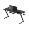 Ergonomiczne biurko gamingowe huzaro Hero 3.3 Czarny — prosty prostokątny blat 1400x600 mm, wysokość 740 mm, blat 15 mm