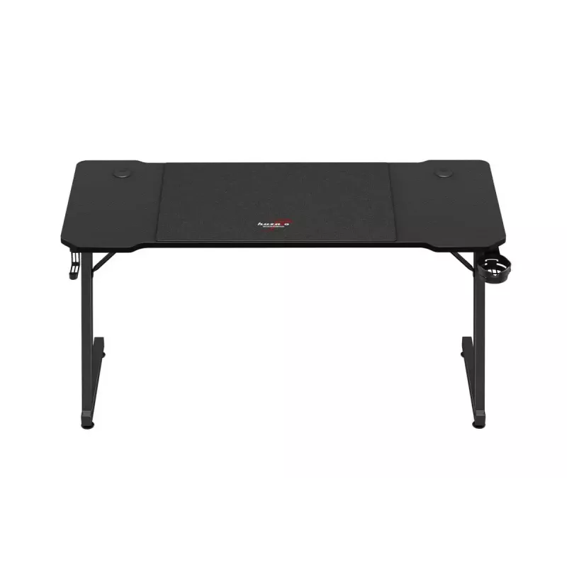 Ergonomiczne biurko gamingowe huzaro Hero 3.3 Czarny — prosty prostokątny blat 1400x600 mm, wysokość 740 mm, blat 15 mm