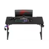 Ergonomiczne biurko gamingowe huzaro Hero 3.3 Czarny — prosty prostokątny blat 1400x600 mm, wysokość 740 mm, blat 15 mm