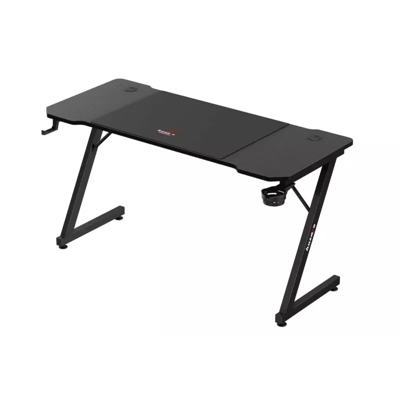 Ergonomiczne biurko gamingowe huzaro Hero 3.3 Czarny — prosty prostokątny blat 1400x600 mm, wysokość 740 mm, blat 15 mm