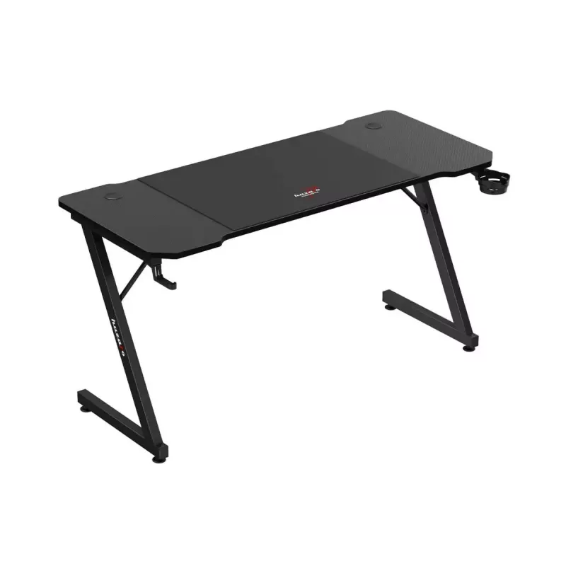 Ergonomiczne biurko gamingowe huzaro Hero 3.3 Czarny — prosty prostokątny blat 1400x600 mm, wysokość 740 mm, blat 15 mm