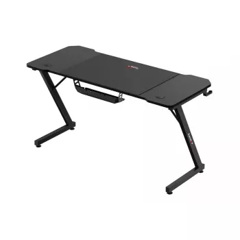 Ergonomiczne biurko gamingowe huzaro Hero 3.3 Czarny — prosty prostokątny blat 1400x600 mm, wysokość 740 mm, blat 15 mm