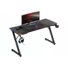 Biurko gamingowe huzaro Hero 3.3 RGB — czarny prosty blat 1400x600 mm, oświetlenie LED, uchwyt na kubek, haczyk na słuchawki