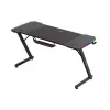 Biurko gamingowe huzaro Hero 3.3 RGB — czarny prosty blat 1400x600 mm, oświetlenie LED, uchwyt na kubek, haczyk na słuchawki