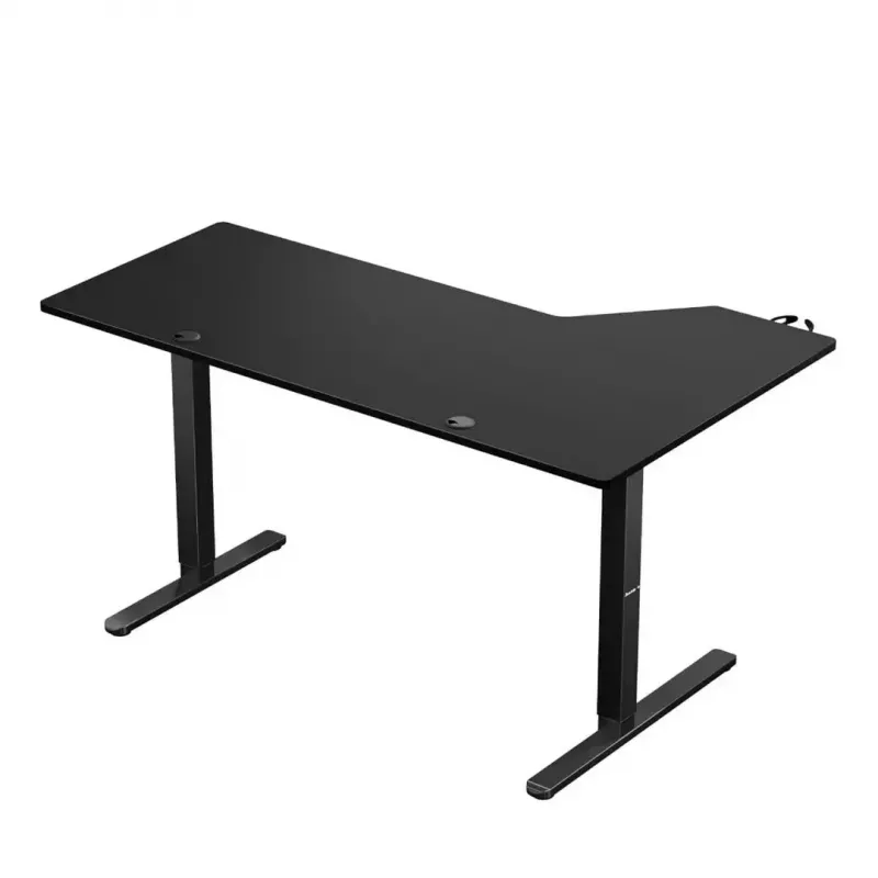 Biurko gamingowe huzaro Hero 9.1 Czarny — blat MDF w kształcie litery L, ładowanie USB-C, sterowanie LED, regulowana wysokość 72–118 cm