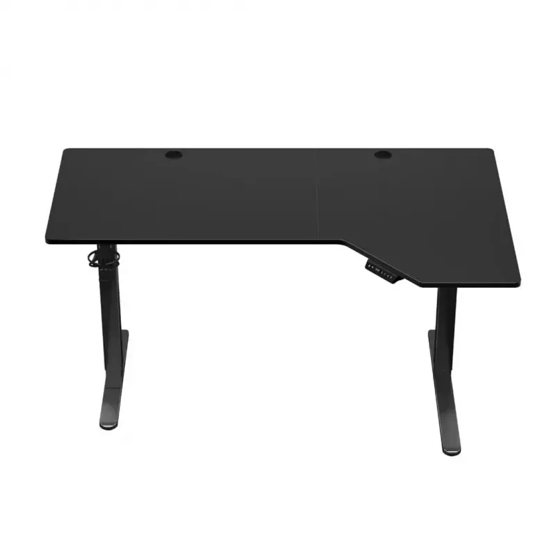 Biurko gamingowe huzaro Hero 9.1 Czarny — blat MDF w kształcie litery L, ładowanie USB-C, sterowanie LED, regulowana wysokość 72–118 cm