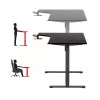 Biurko gamingowe huzaro Hero 9.1 Czarny — blat MDF w kształcie litery L, ładowanie USB-C, sterowanie LED, regulowana wysokość 72–118 cm