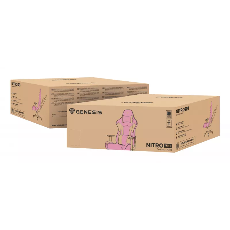 Fotel gamingowy do komputera GENESIS Nitro 710 Siedzisko wypełnione powietrzem Biały 150 kg