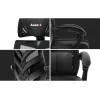 Fotel gamingowy Huzaro Combat 5.0 Mesh seat Czarny — siedzisko mesh, oddychające oparcie, pochylenie 90–140°, maks. obciążenie 140 kg, podłokietniki, podnóżek