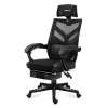 Fotel gamingowy Huzaro Combat 5.0 Mesh seat Czarny — siedzisko mesh, oddychające oparcie, pochylenie 90–140°, maks. obciążenie 140 kg, podłokietniki, podnóżek