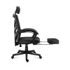 Fotel gamingowy Huzaro Combat 5.0 Mesh seat Czarny — siedzisko mesh, oddychające oparcie, pochylenie 90–140°, maks. obciążenie 140 kg, podłokietniki, podnóżek