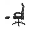 Fotel gamingowy Huzaro Combat 5.0 Mesh seat Czarny — siedzisko mesh, oddychające oparcie, pochylenie 90–140°, maks. obciążenie 140 kg, podłokietniki, podnóżek
