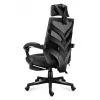 Fotel gamingowy Huzaro Combat 5.0 Mesh seat Czarny — siedzisko mesh, oddychające oparcie, pochylenie 90–140°, maks. obciążenie 140 kg, podłokietniki, podnóżek