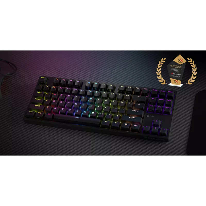 Klawiatura GENESIS Thor 404 TKL do gier USB QWERTY US International Czarna