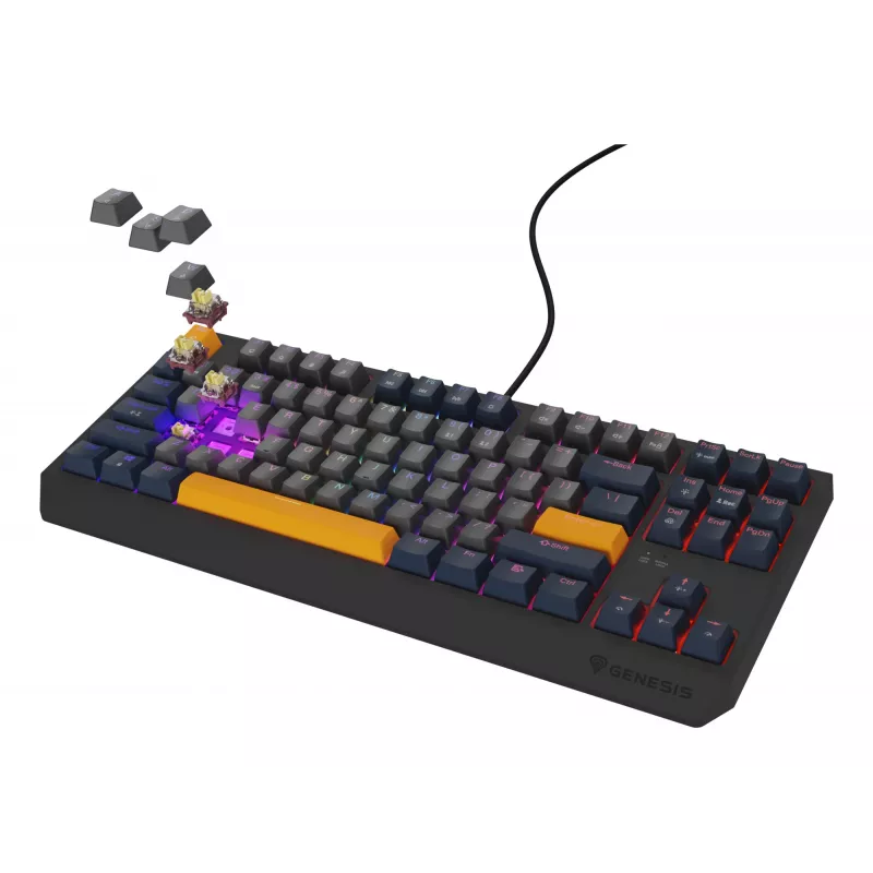 Klawiatura gamingowa GENESIS Thor 230 TKL USB QWERTY angielska niebieska