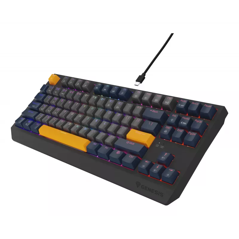Klawiatura gamingowa GENESIS Thor 230 TKL USB QWERTY angielska niebieska