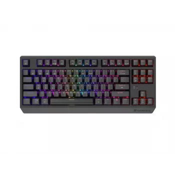 Mechaniczna klawiatura gamingowa bez bloku numerycznego GENESIS Thor 230 TKL — USB, RF Wireless, Bluetooth, 87-klawiszowa QWERTY, Szary