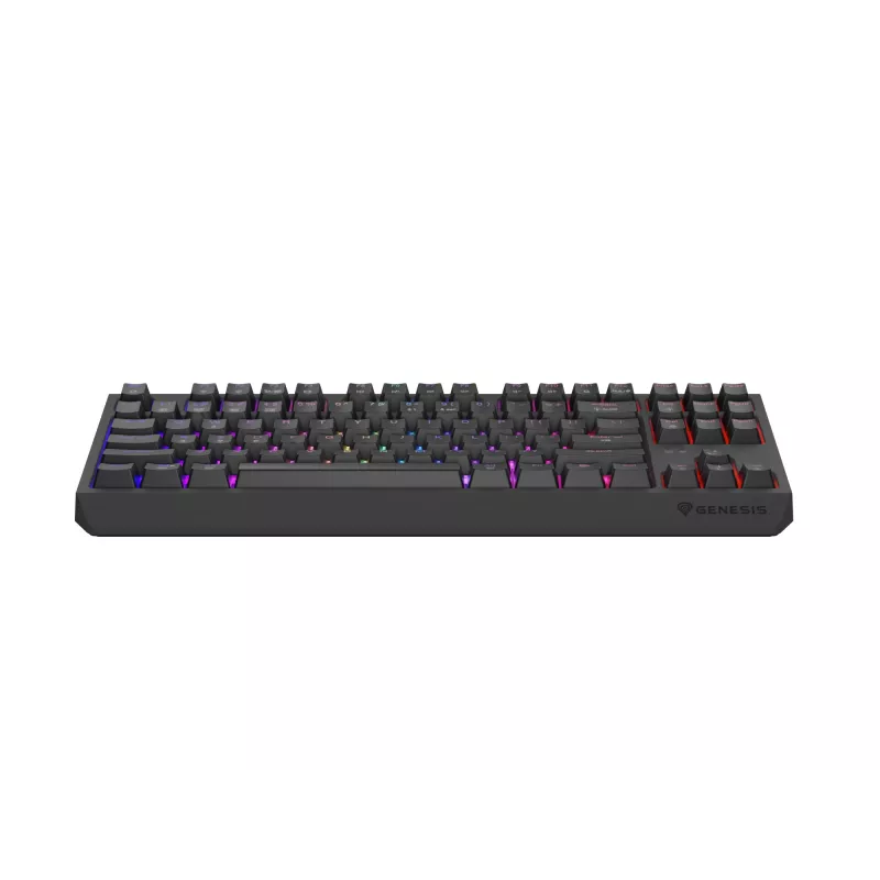 Mechaniczna klawiatura gamingowa bez bloku numerycznego GENESIS Thor 230 TKL — USB, RF Wireless, Bluetooth, 87-klawiszowa QWERTY, Szary