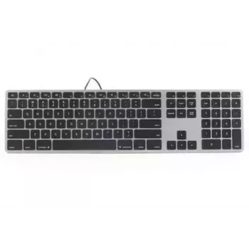 Klawiatura Matias FK318LB-UK podświetlana RGB Space Gray dla komputerów Mac — beznumpadowa, układ brytyjski (UK)