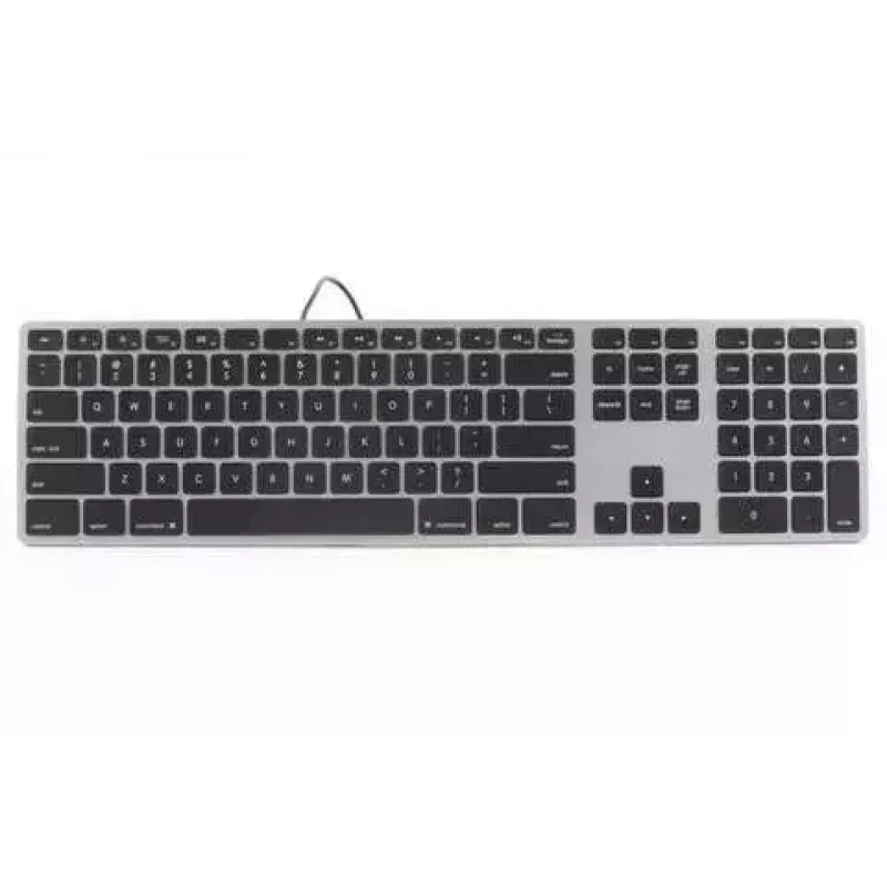 Klawiatura Matias FK318LB-UK podświetlana RGB Space Gray dla komputerów Mac — beznumpadowa, układ brytyjski (UK)