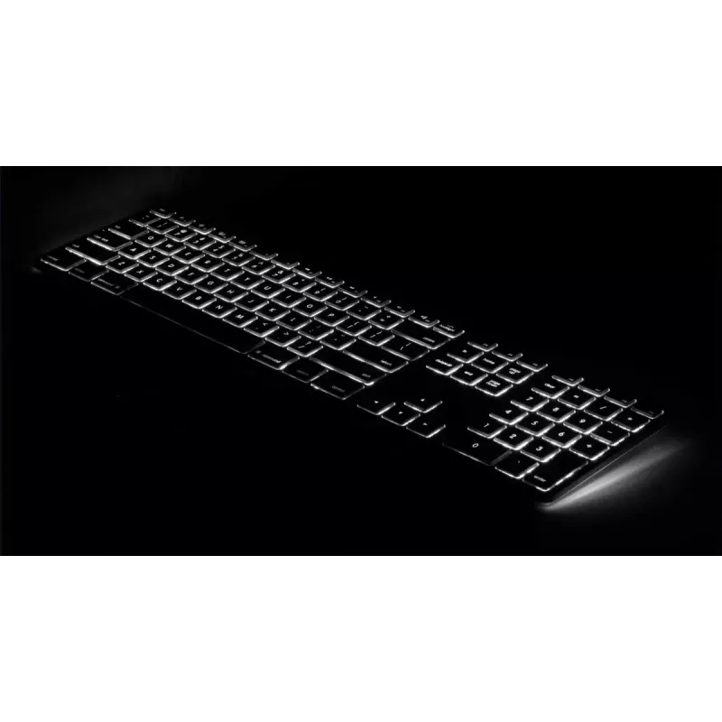 Klawiatura Matias FK318LB-UK podświetlana RGB Space Gray dla komputerów Mac — beznumpadowa, układ brytyjski (UK)
