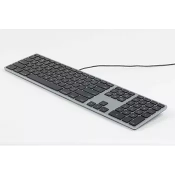 Klawiatura Matias FK318LB-UK podświetlana RGB Space Gray dla komputerów Mac — beznumpadowa, układ brytyjski (UK)