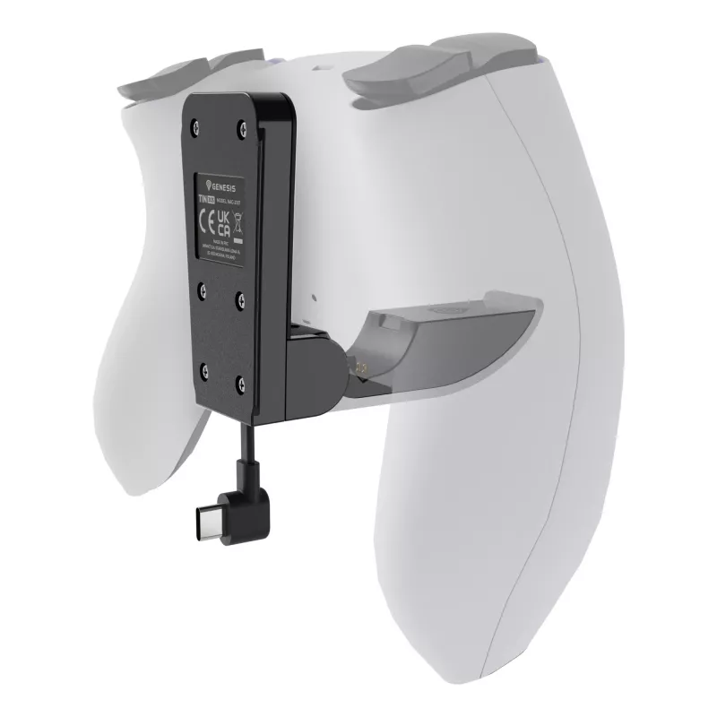 System ładowania GENESIS Tin 305 PlayStation 5 cienki przewodowy czarno-biały