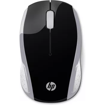 HP Wireless mysz 200 (Pike srebrny), symetryczna, optyczna, RF Wireless, 1000 DPI, srebrna