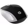HP Wireless mysz 200 (Pike srebrny), symetryczna, optyczna, RF Wireless, 1000 DPI, srebrna