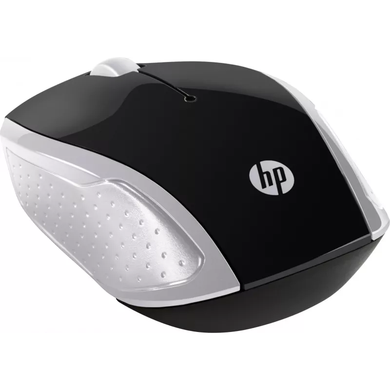 HP Wireless mysz 200 (Pike srebrny), symetryczna, optyczna, RF Wireless, 1000 DPI, srebrna