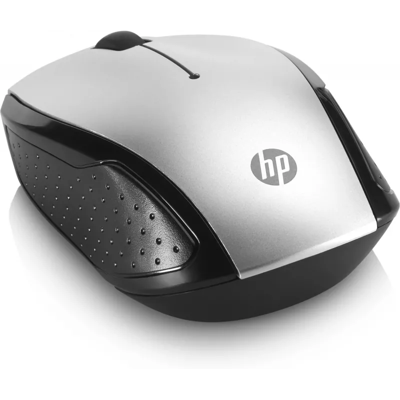 HP Wireless mysz 200 (Pike srebrny), symetryczna, optyczna, RF Wireless, 1000 DPI, srebrna