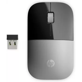 HP Z3700 srebrny Wireless mysz, Symetryczna, Optyczna, Bezprzewodowa RF, 1200 DPI, Srebrna