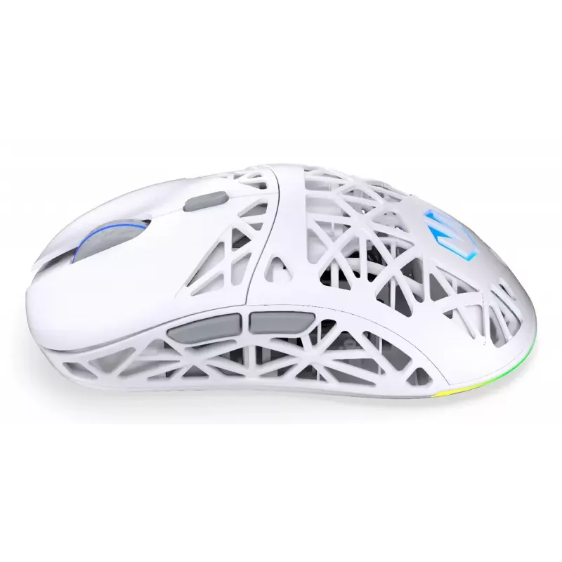 Bezprzewodowa mysz gamingowa ENDORFY LIV Onyx biały — Bluetooth/2,4 GHz, 12000 DPI, symetryczna, podświetlenie aRGB, 6 przycisków, kabel USB-A/USB-C