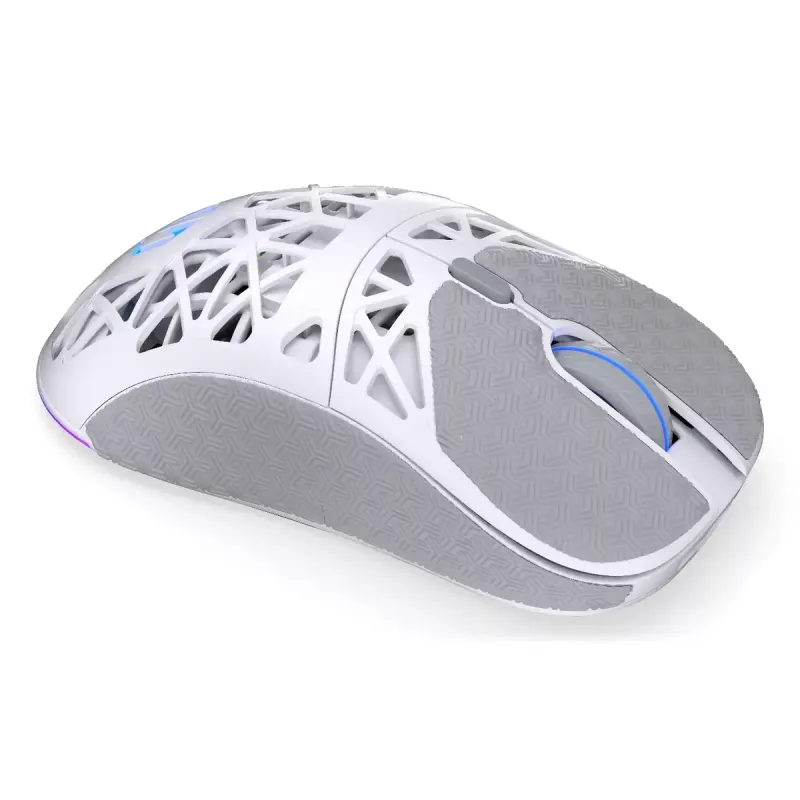 Bezprzewodowa mysz gamingowa ENDORFY LIV Onyx biały — Bluetooth/2,4 GHz, 12000 DPI, symetryczna, podświetlenie aRGB, 6 przycisków, kabel USB-A/USB-C