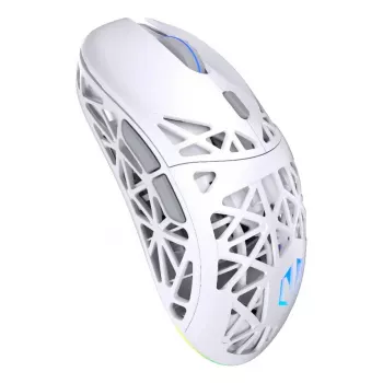 Bezprzewodowa mysz gamingowa ENDORFY LIV Onyx biały — Bluetooth/2,4 GHz, 12000 DPI, symetryczna, podświetlenie aRGB, 6 przycisków, kabel USB-A/USB-C