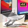 Stojak na laptopa Unitek D1109A — aluminiowy regulowany stojak z hubem USB-C, HDMI, Gigabit Ethernet (pasuje do 14–17 cali)