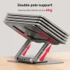 Stojak na laptopa Unitek D1109A — aluminiowy regulowany stojak z hubem USB-C, HDMI, Gigabit Ethernet (pasuje do 14–17 cali)