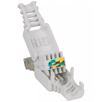Wtyk modułowy RJ45 Intellinet, złącze beznarzędziowe, kat. 5/5e/6, kable UTP, linka i drut 22-26 AWG