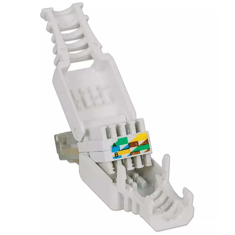 Wtyk modułowy RJ45 Intellinet, złącze beznarzędziowe, kat. 5/5e/6, kable UTP, linka i drut 22-26 AWG