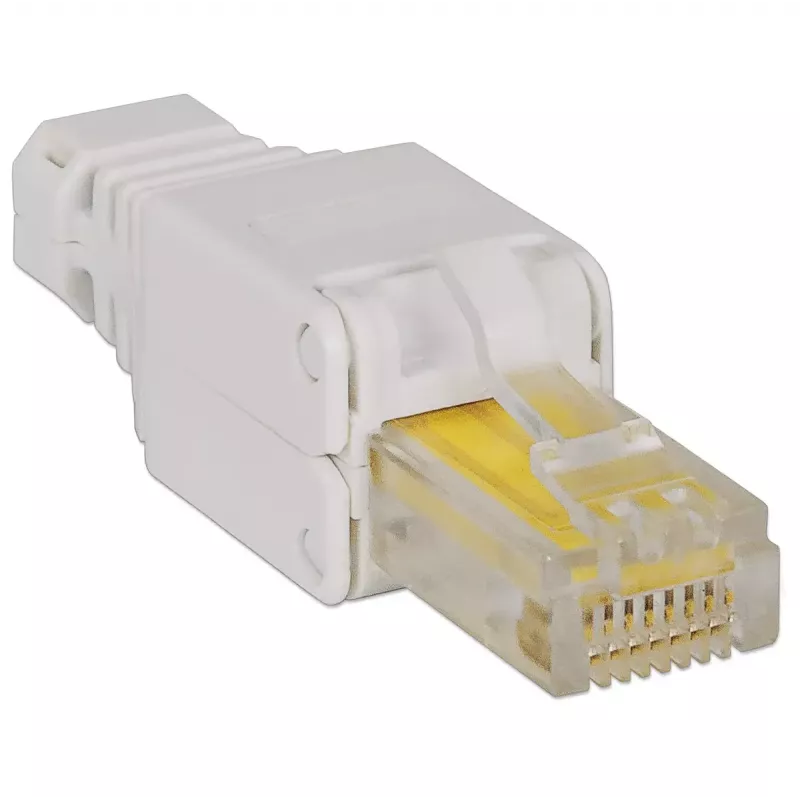 Wtyk modułowy RJ45 Intellinet, złącze beznarzędziowe, kat. 5/5e/6, kable UTP, linka i drut 22-26 AWG
