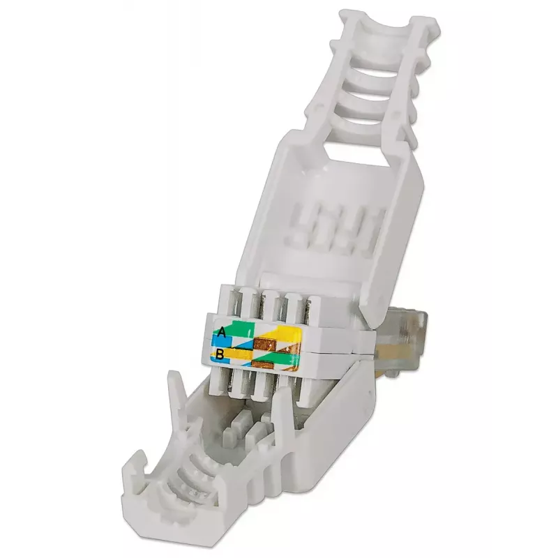 Wtyk modułowy RJ45 Intellinet, złącze beznarzędziowe, kat. 5/5e/6, kable UTP, linka i drut 22-26 AWG