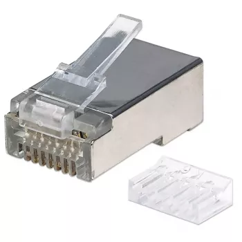 Intellinet RJ45 Modular Plugs Pro Line, Cat6, STP, 3-prong, do przewodów linkowych i drutowych, styki pozłacane 50 µ, opakowanie 90 szt.