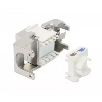 Intellinet Cat8.1 40G ekranowane beznarzędziowe złącze keystone RJ-45 srebrne