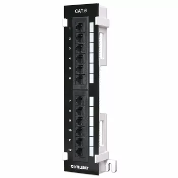 Intellinet Patch Panel, Cat6, Wall-mount, UTP, 12 Port, Czarny